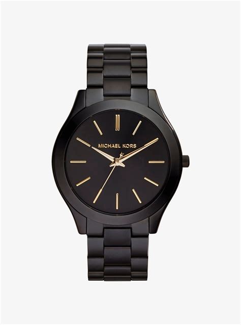 slim runway black stainless steel michael kors watch|Michael Kors Watch 250300.